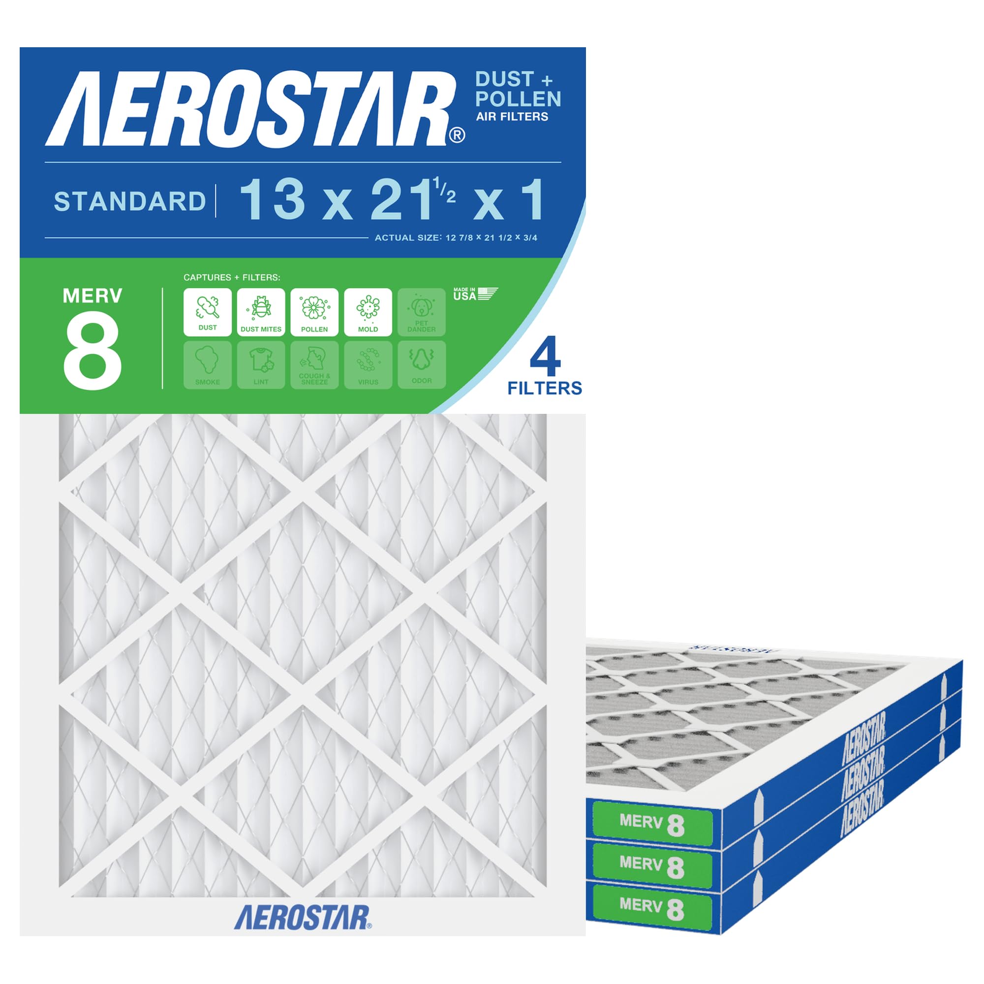 Amazon.com: Aerostar Air Filter 13 x 21 1/2 x 1 MERV 8 Furnace